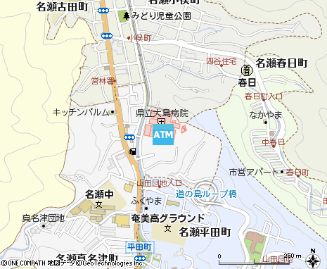 県立大島病院(共同)付近の地図